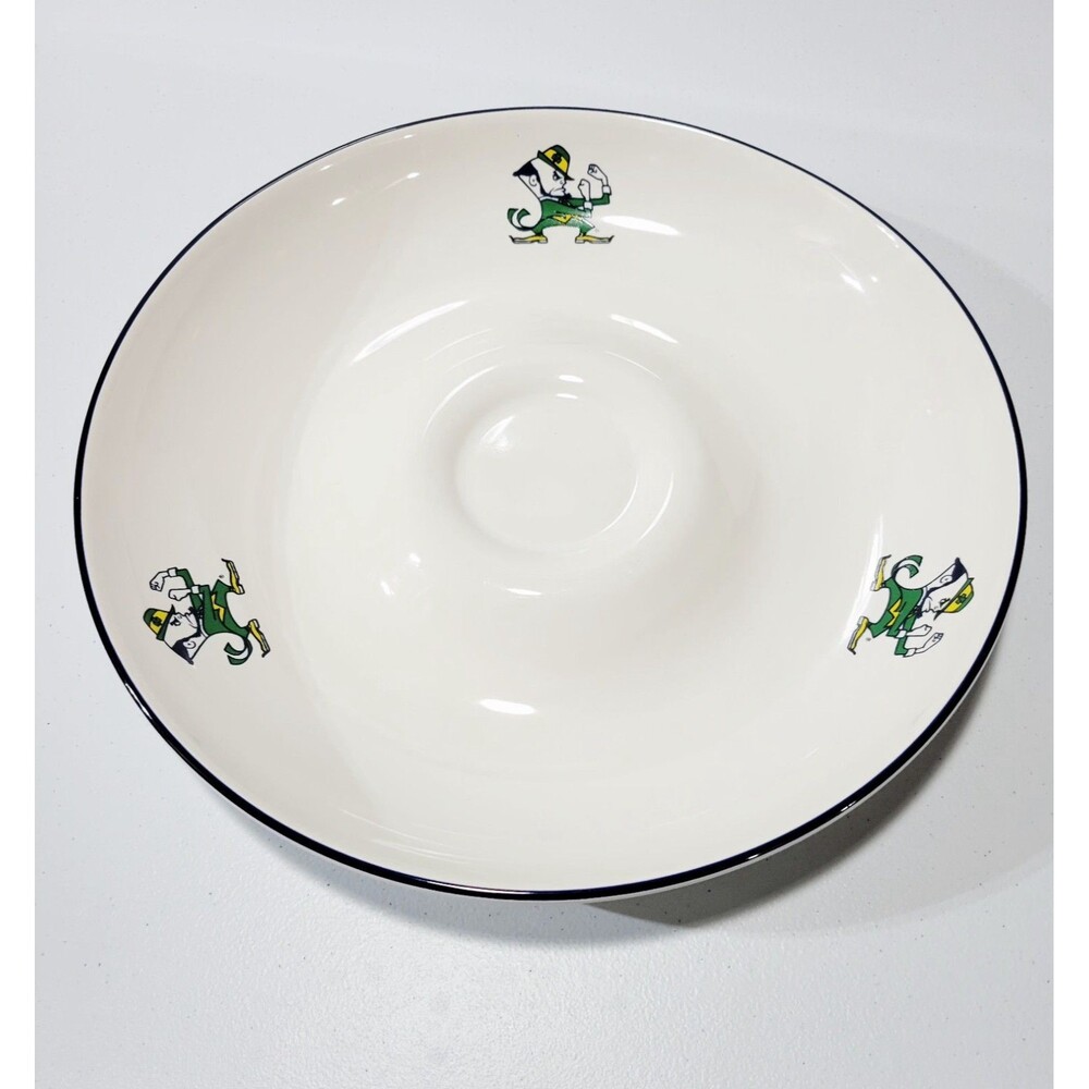 Notre Dame Pfaltzgraff Fighting Irish Football Party Chip & Dip Platter 11”